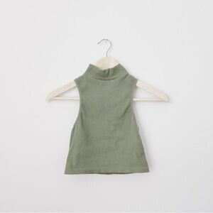 ZARA!  SAGE GREEN! RIBBED! TURTLE NECK CROP TANK!